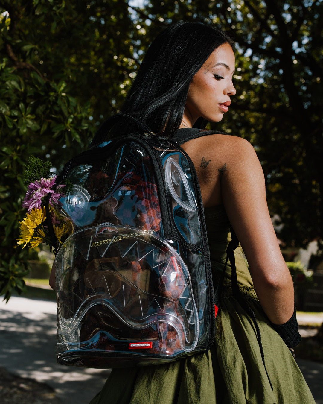 SPRAYGROUND® BACKPACK CLEAR BEAR DLX BACKPACK FABRIC BEAR