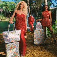 SPRAYGROUND® DUFFLE A.I. AFRICAN INTELLIGENCE ELEGANT ENERGY MINI DUFFLE - SANDFLOWER COLLAB