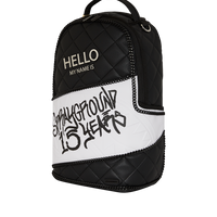 SPRAYGROUND® BACKPACK HELLO MY NAME IS 15 YEARS QUILTED BACKPACK