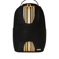 SPRAYGROUND® BACKPACK GOLD AND BLACK RACING STRIPES BACKPACK