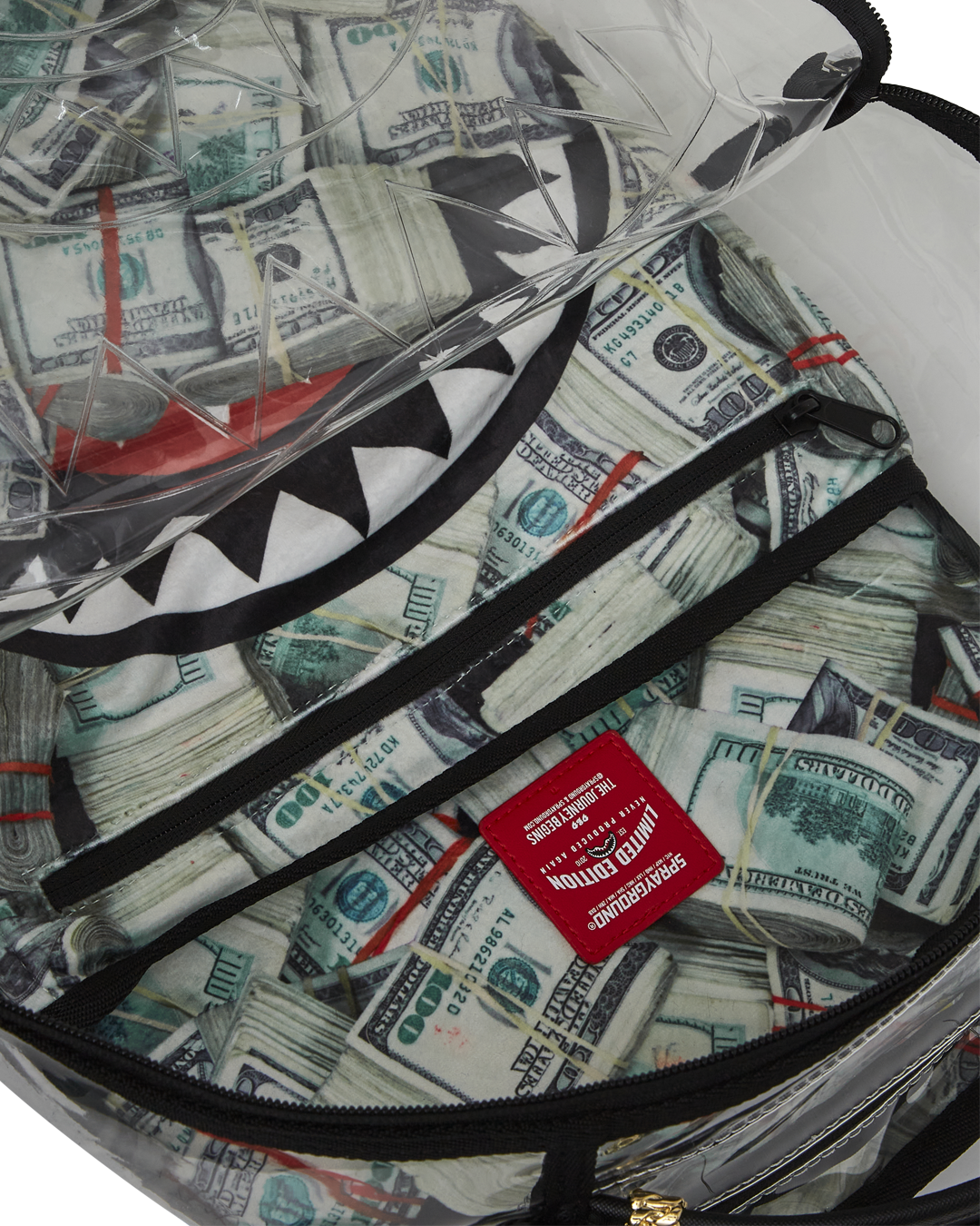 SPRAYGROUND® BACKPACK MONEY PILE DLXS CLEAR BACKPACK