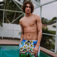 SPRAYGROUND® SWIM CRAZY DAISIES SWIM SHORTS