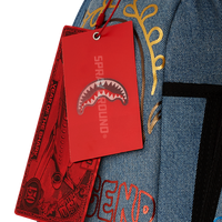 SPRAYGROUND® BACKPACK METALLIC PRINTED DENIM SHARK DLXSV BACKPACK