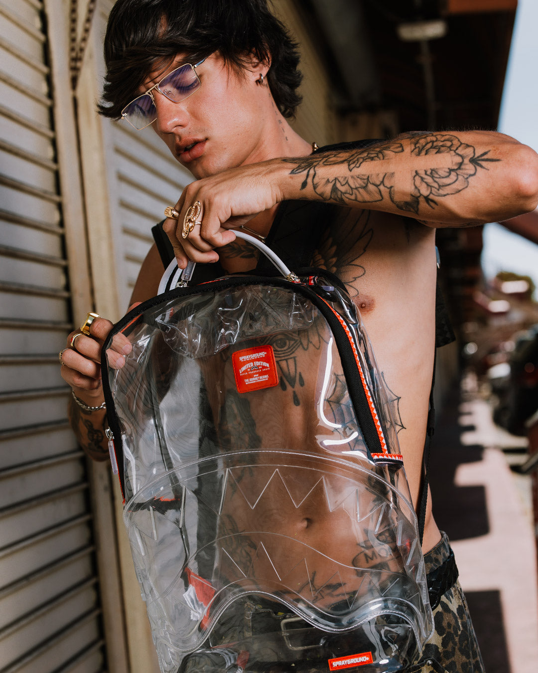 SPRAYGROUND® BACKPACK VSM PIPING DLX CLEAR BACKPACK