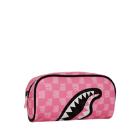 SPRAYGROUND® POUCH PINK AND BLACK DRIP CHECK POUCH