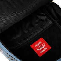 SPRAYGROUND® BACKPACK METALLIC PRINTED DENIM SHARK DLXSV BACKPACK