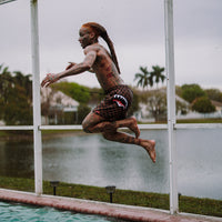 SPRAYGROUND® SWIM PEEKING CHARACTER CHECK SWIM SHORTS