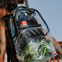 SPRAYGROUND® BACKPACK SHARK CENTRAL CLEAR DLXSV BACKPACK (BLACK BACKPANEL)