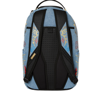 SPRAYGROUND® BACKPACK METALLIC PRINTED DENIM SHARK DLXSV BACKPACK