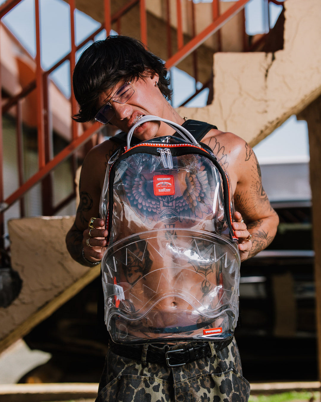SPRAYGROUND® BACKPACK VSM PIPING DLX CLEAR BACKPACK