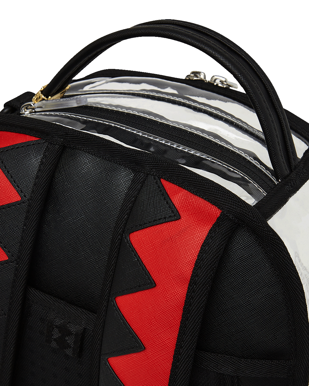 SPRAYGROUND® BACKPACK SHARK CENTRAL CLEAR DLXSV BACKPACK (BLACK BACKPANEL)