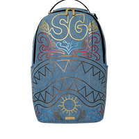 SPRAYGROUND® BACKPACK METALLIC PRINTED DENIM SHARK DLXSV BACKPACK