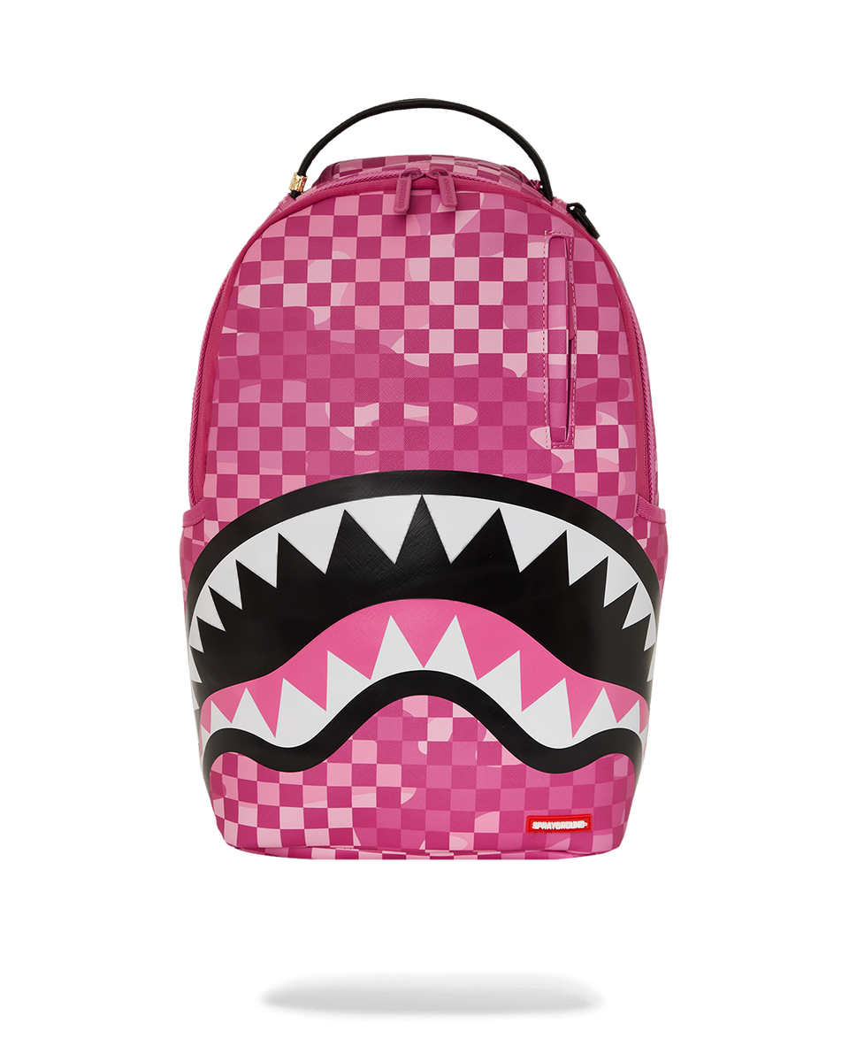 Sprayground Pink and Green Backpack with Structured Design Sprayground SPLIT PINK AND CAMO DLX BACKPACK main image 4