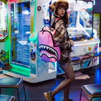 SPRAYGROUND® BACKPACK PINK AND BLACK DRIP CHECK DLXSV BACKPACK