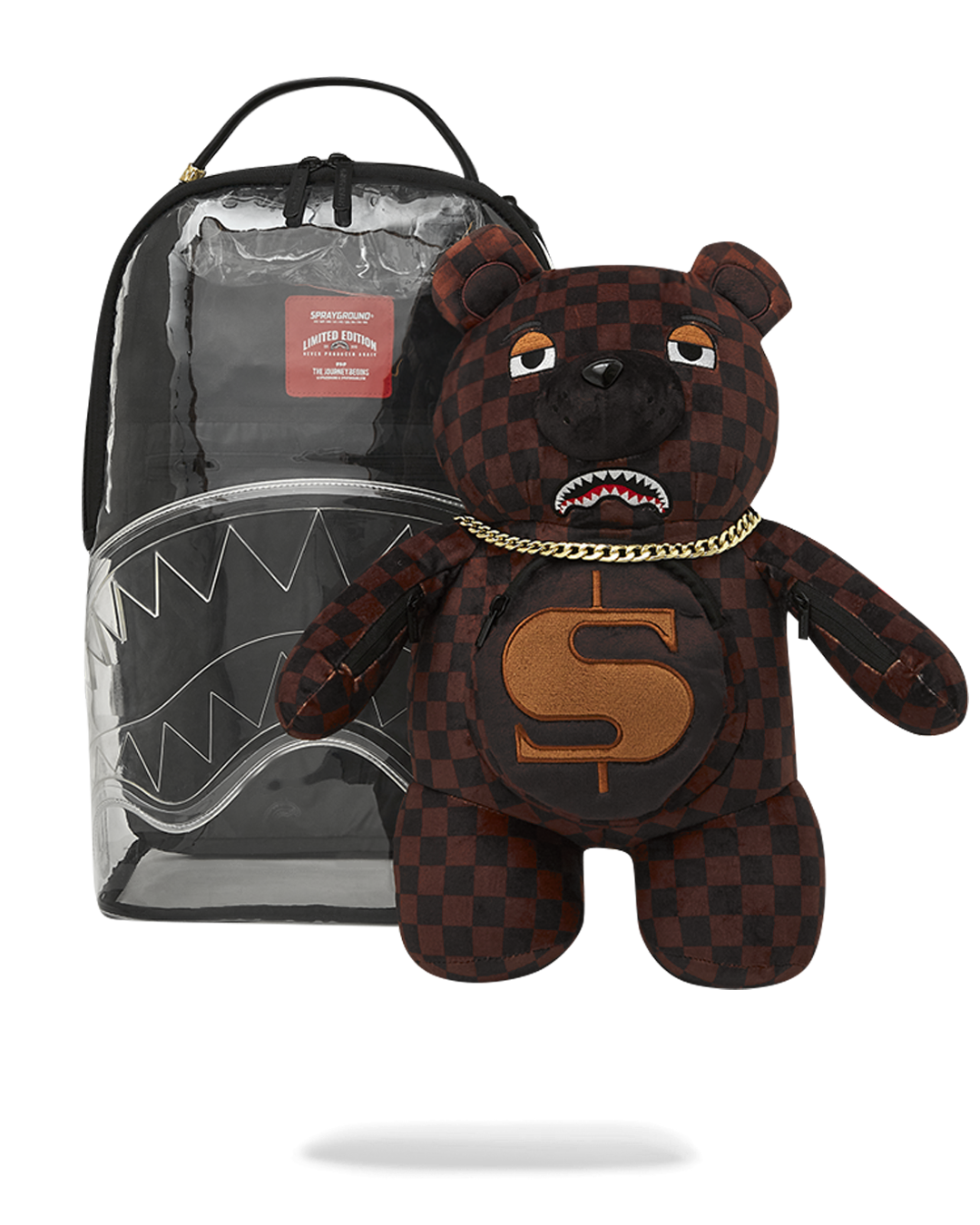 SPRAYGROUND® BACKPACK CLEAR BEAR DLX BACKPACK FABRIC BEAR