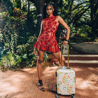 SPRAYGROUND® LUGGAGE A.I. AFRICAN INTELLIGENCE ELEGANT ENERGY CARRY-ON LUGGAGE - SANDFLOWER COLLAB
