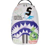 SPRAYGROUND® BACKPACK SHARK CENTRAL STENCILS WHITE DLXSV BACKPACK
