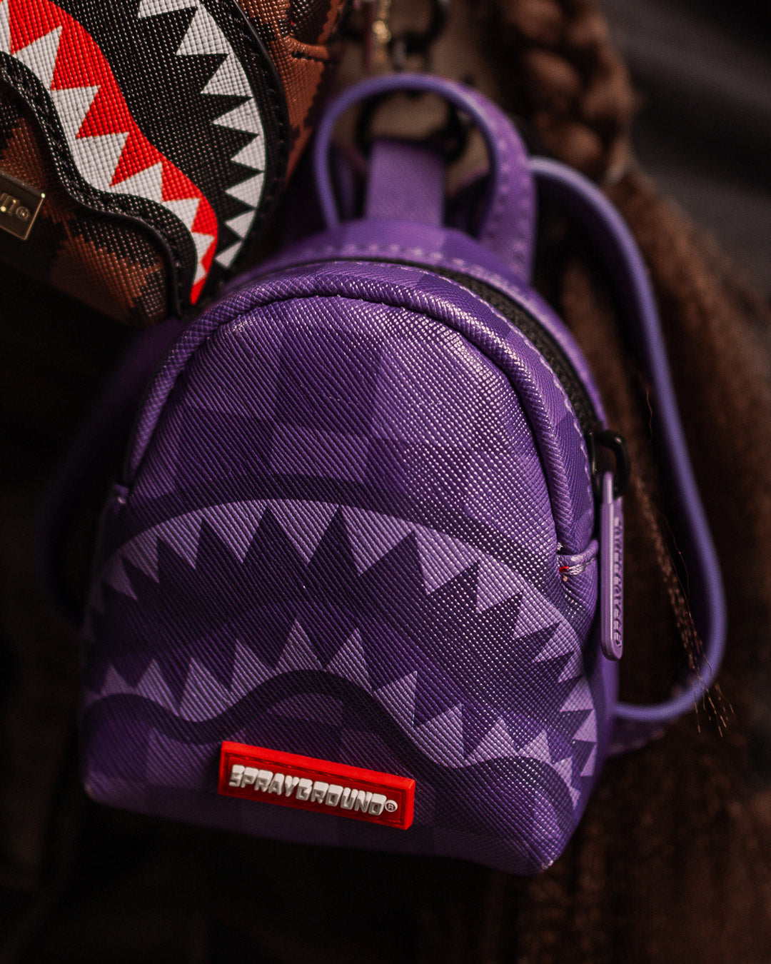 SPRAYGROUND® KEYCHAIN PURPLE SHARK SHARKS IN PARIS BACKPACK KEYCHAIN