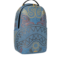 SPRAYGROUND® BACKPACK METALLIC PRINTED DENIM SHARK DLXSV BACKPACK