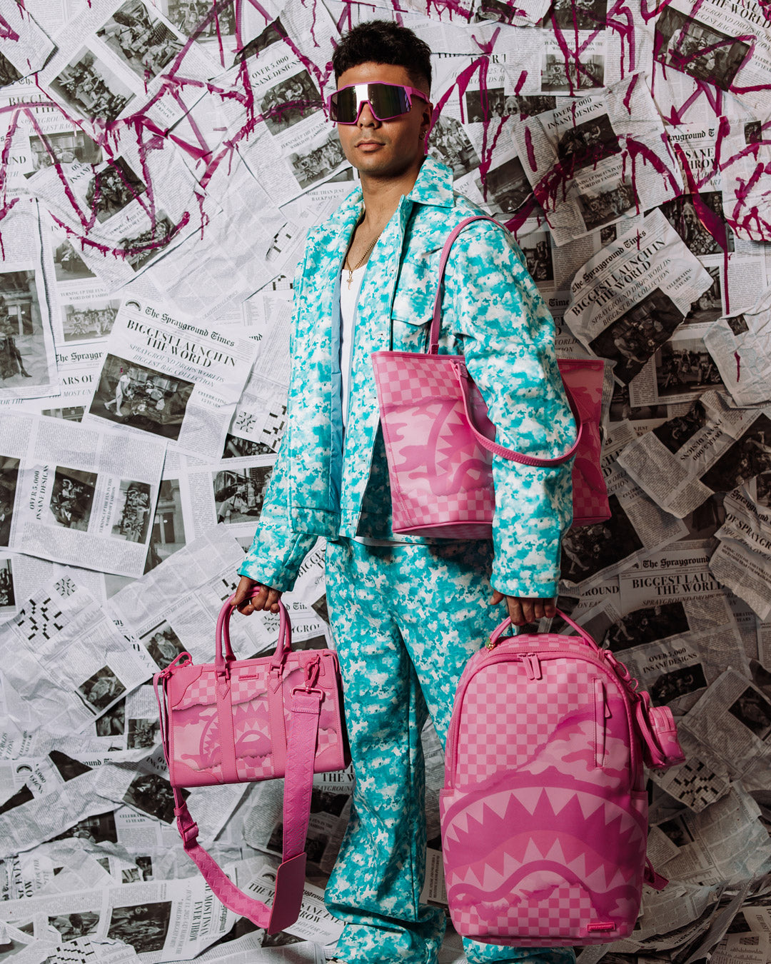 SPRAYGROUND® TOTE PINK 3AM RIPTIDE TOTE