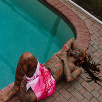 SPRAYGROUND® SWIM PINK VANDAL SWIM SHORTS