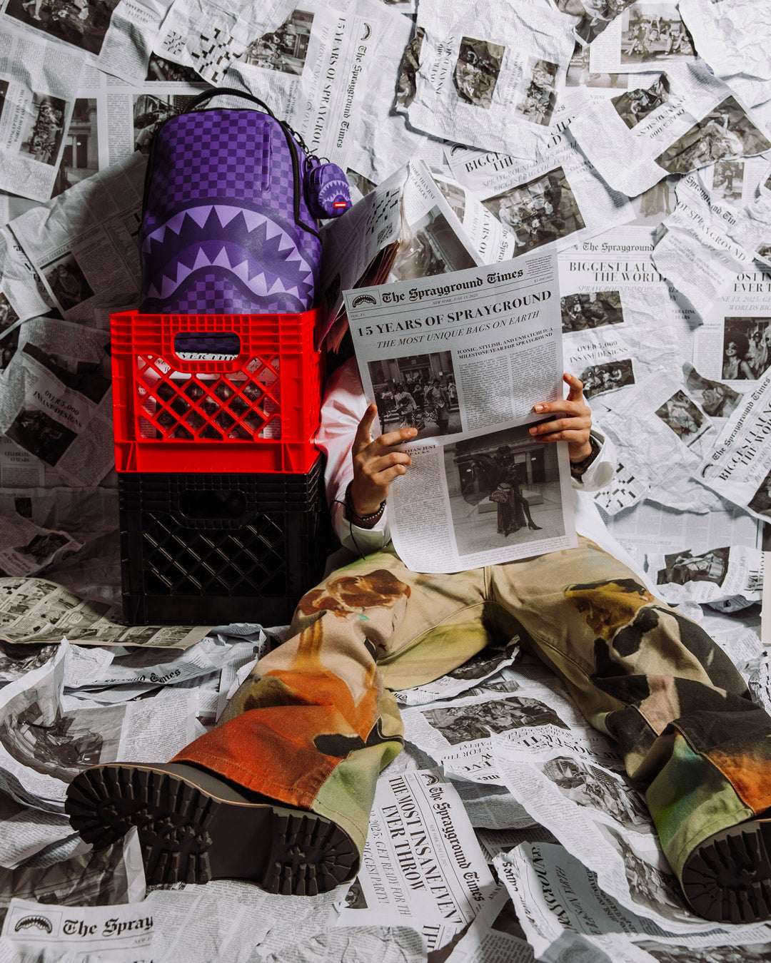 SPRAYGROUND® BACKPACK PURPLE SHARK SHARKS IN PARIS DLXSV BACKPACK