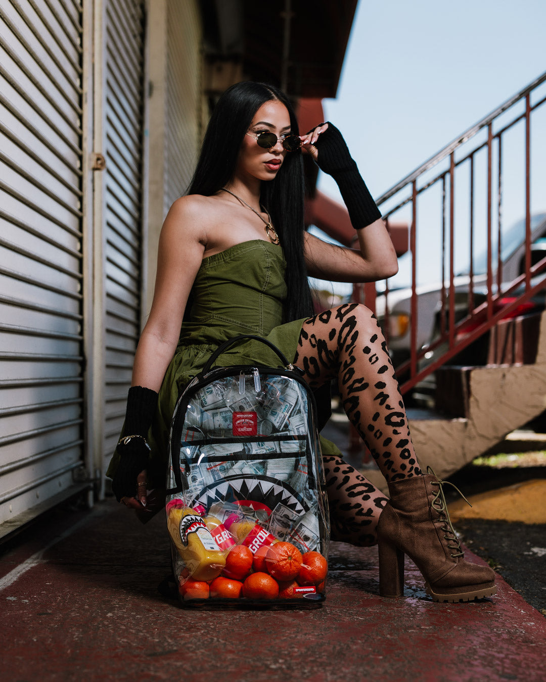 SPRAYGROUND® BACKPACK MONEY PILE DLXS CLEAR BACKPACK