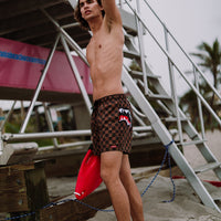SPRAYGROUND® SWIM PEEKING CHARACTER CHECK SWIM SHORTS