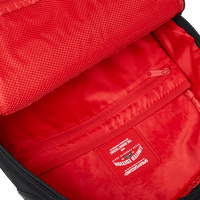 SPRAYGROUND® BACKPACK SHARK CENTRAL YELLOW TAPE DLX SATIN BACKPACK