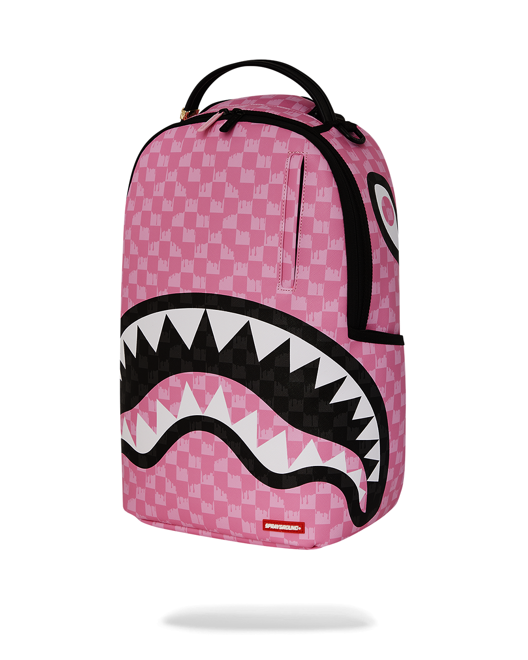 SPRAYGROUND® BACKPACK PINK AND BLACK DRIP CHECK DLXSV BACKPACK