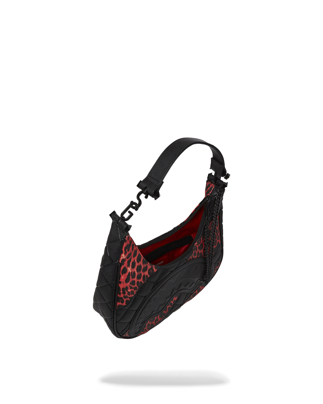SPRAYGROUND® HANDBAG RED LEOPARD PUFFER VICE SHOULDER BAG
