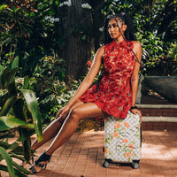 SPRAYGROUND® LUGGAGE A.I. AFRICAN INTELLIGENCE ELEGANT ENERGY CARRY-ON LUGGAGE - SANDFLOWER COLLAB