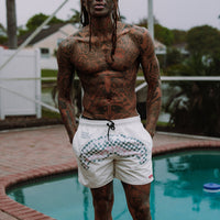 SPRAYGROUND® SWIM CREAM CHECK SHARK CENTRAL SWIM SHORTS