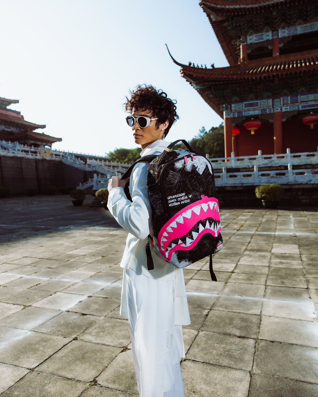 SPRAYGROUND® BACKPACK SHARK CENTRAL SORBET HAND PAINTED DLX-COTTON BACKPACK