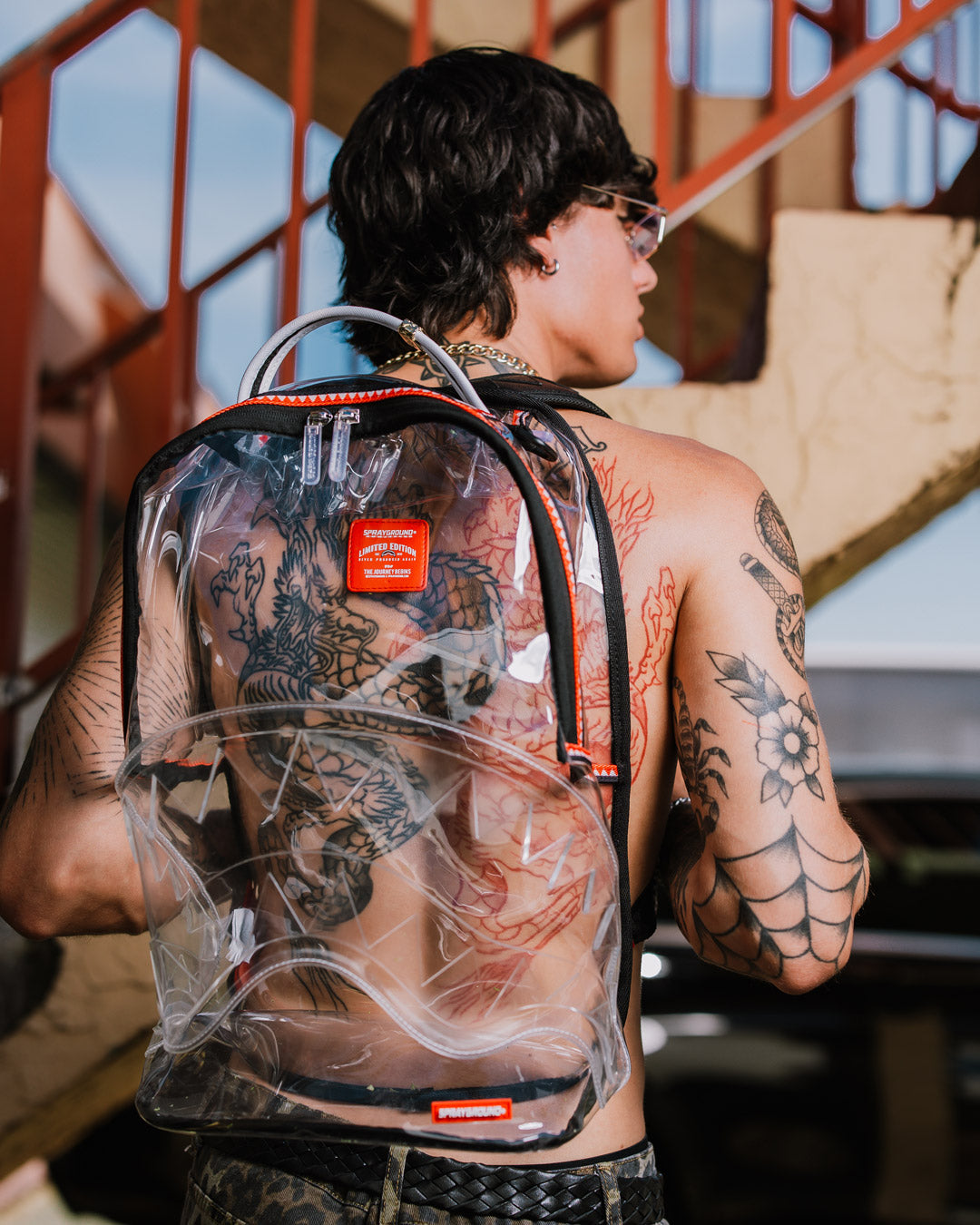 SPRAYGROUND® BACKPACK VSM PIPING DLX CLEAR BACKPACK
