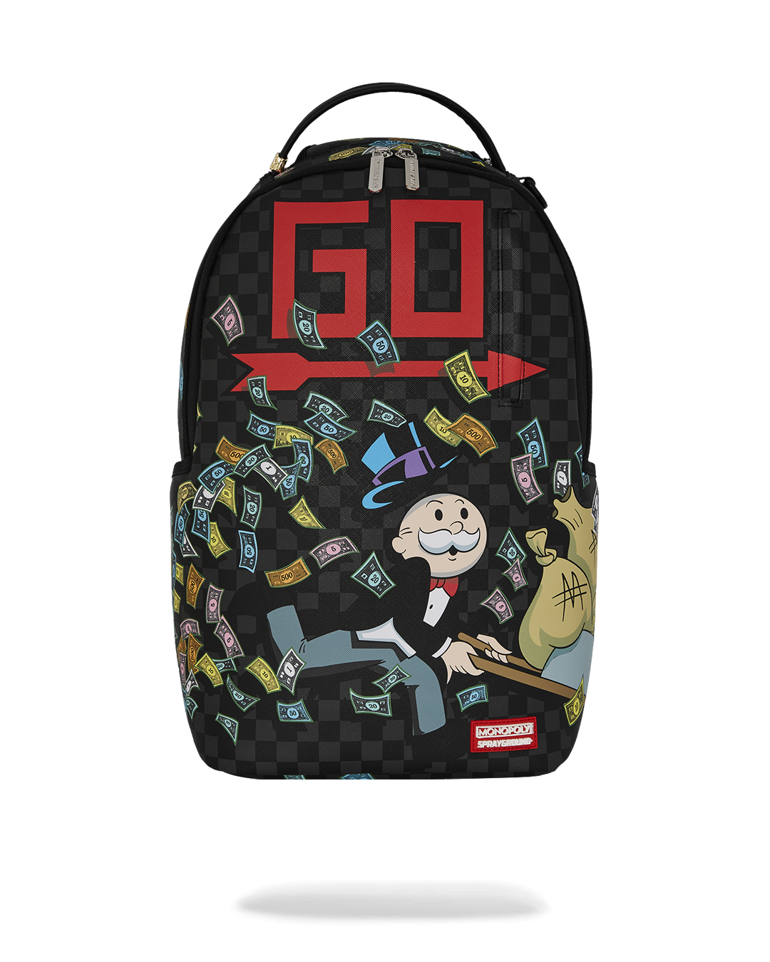 blend office leather backpack monopoly Pennybags Mini-Backpack The adjustable shoulder straps even feature a print of the Monopoly board tiles Monopoly Office Faux Leather Backpack