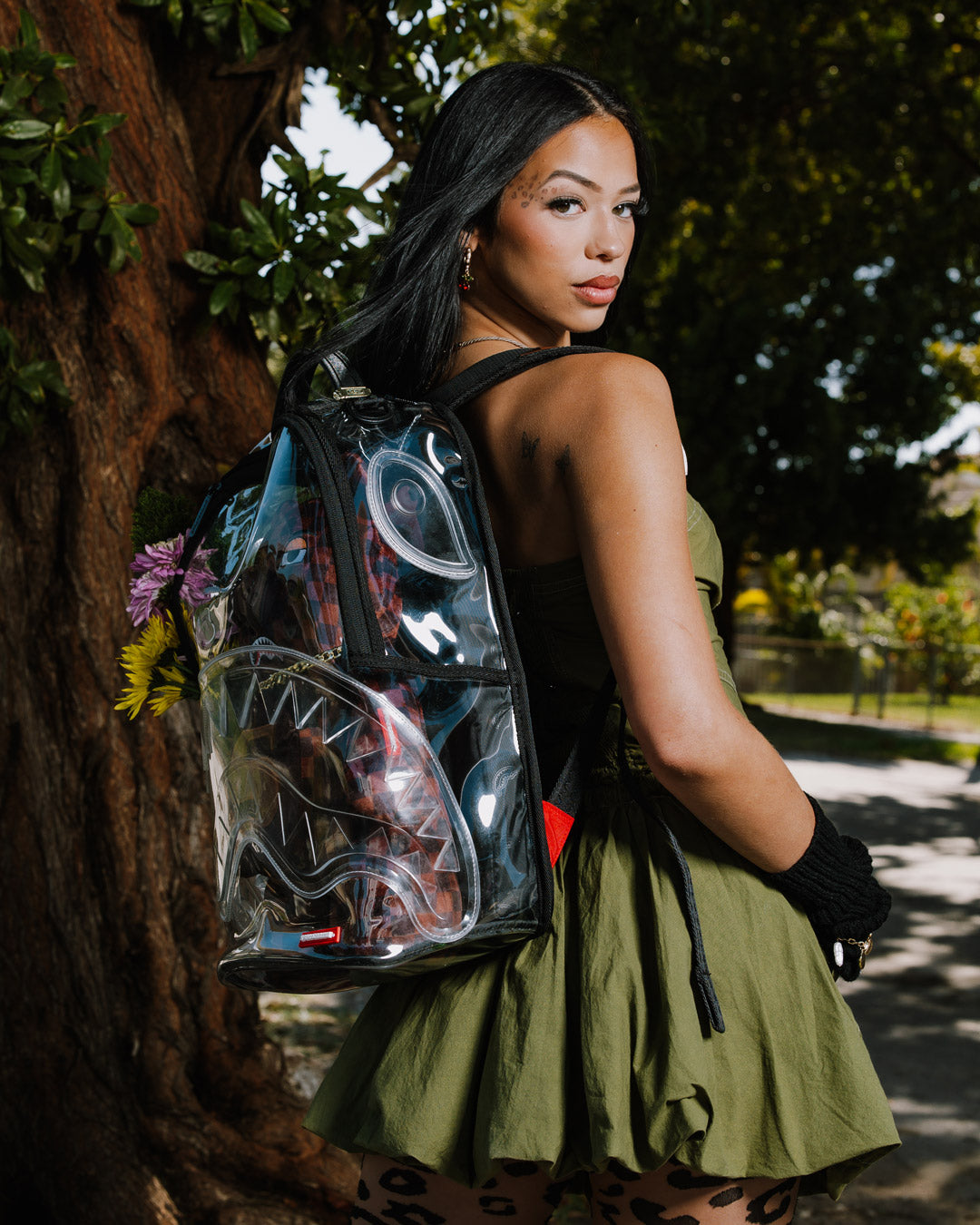 SPRAYGROUND® BACKPACK CLEAR BEAR DLX BACKPACK FABRIC BEAR