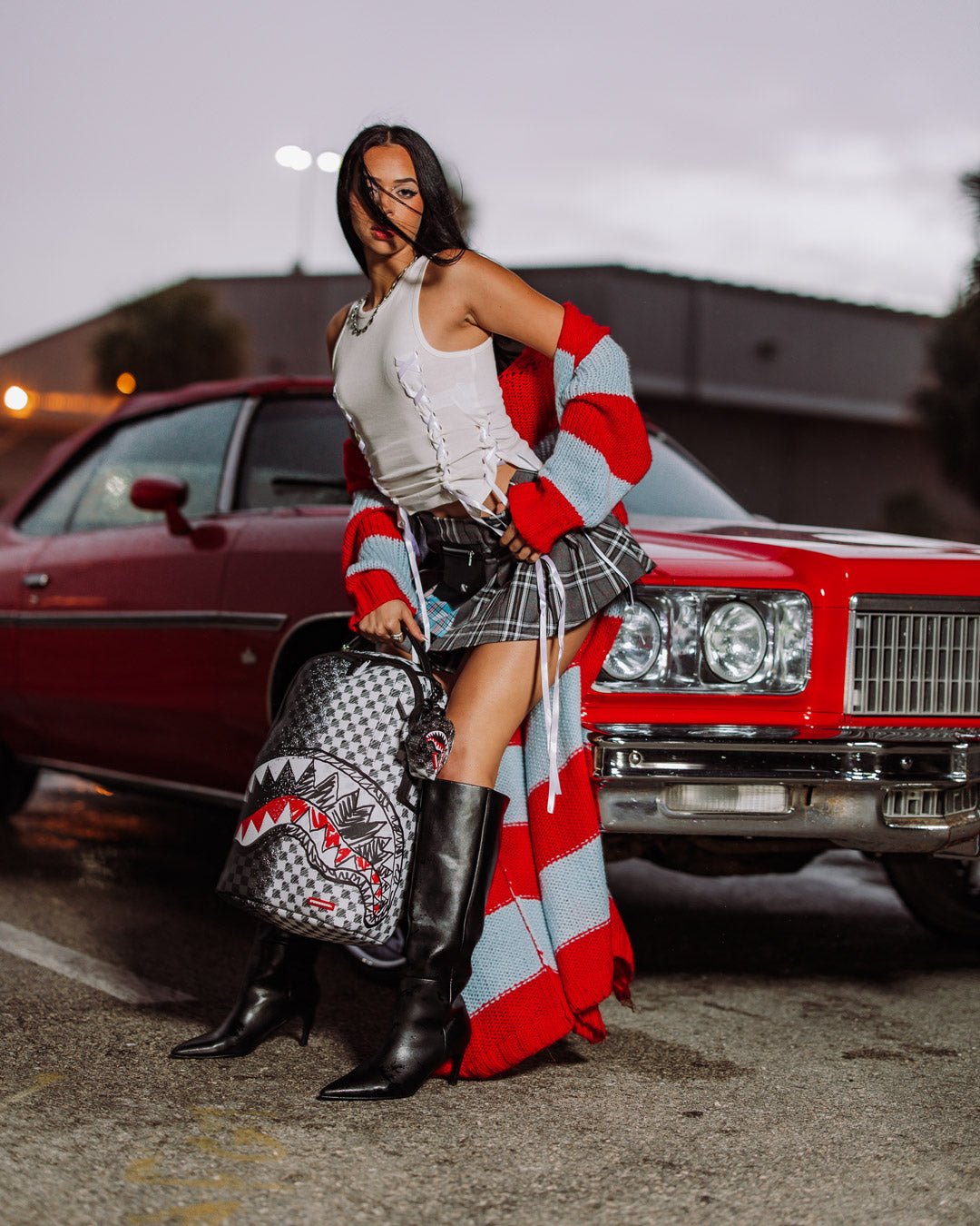 SPRAYGROUND® BACKPACK SCRIBBLE DRIBBLE CHECK BACKPACK