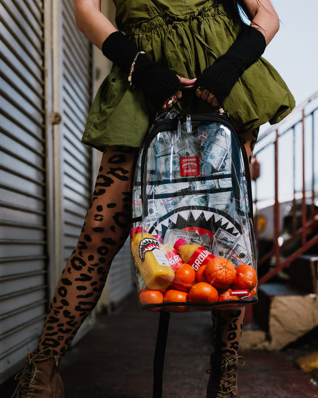 SPRAYGROUND® BACKPACK MONEY PILE DLXS CLEAR BACKPACK