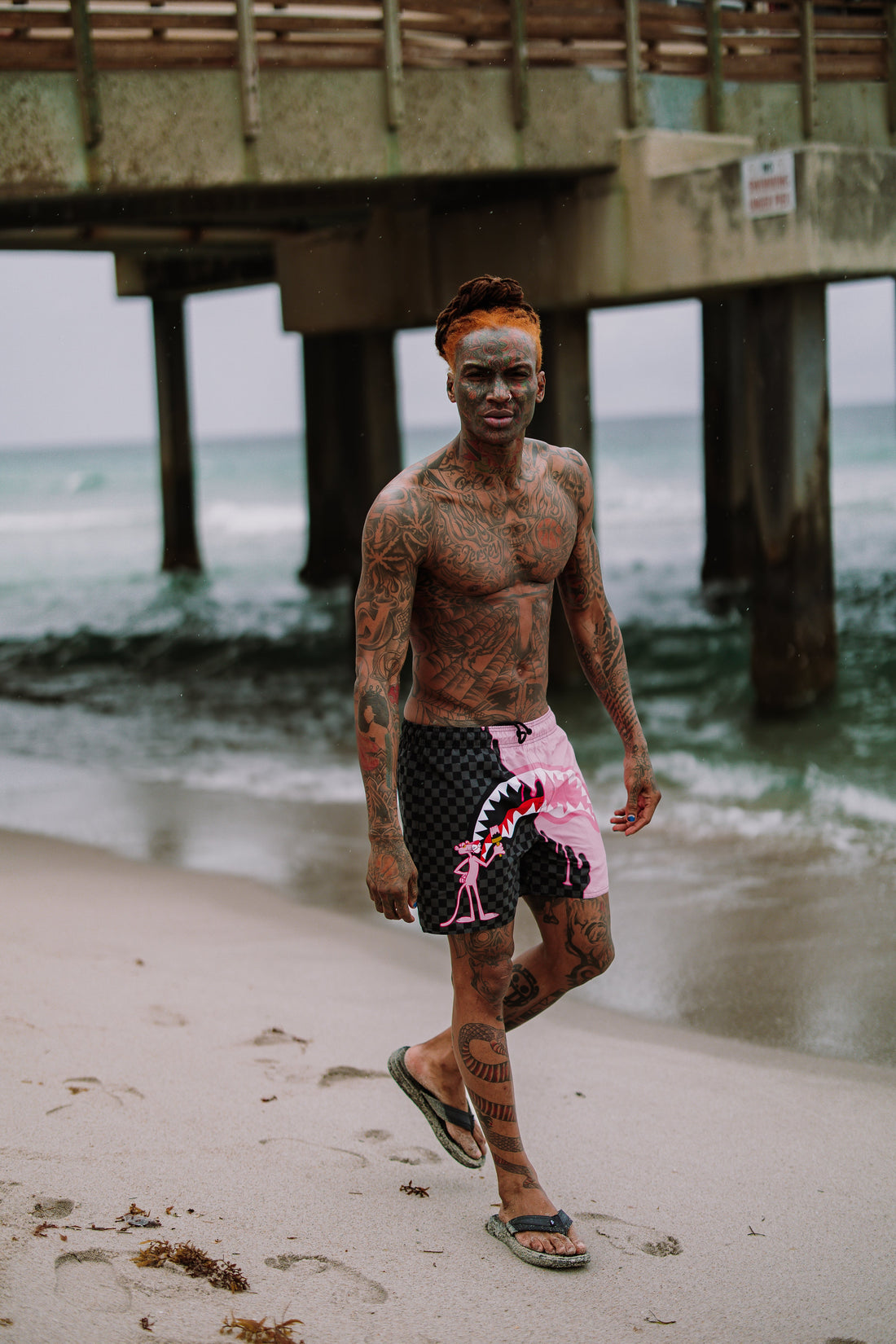 SPRAYGROUND® SWIM PINK PANTHER HALF PAINTED SWIM SHORTS