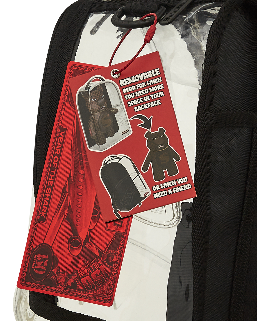 SPRAYGROUND® BACKPACK CLEAR BEAR DLX BACKPACK FABRIC BEAR