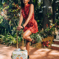 SPRAYGROUND® LUGGAGE A.I. AFRICAN INTELLIGENCE ELEGANT ENERGY CARRY-ON LUGGAGE - SANDFLOWER COLLAB