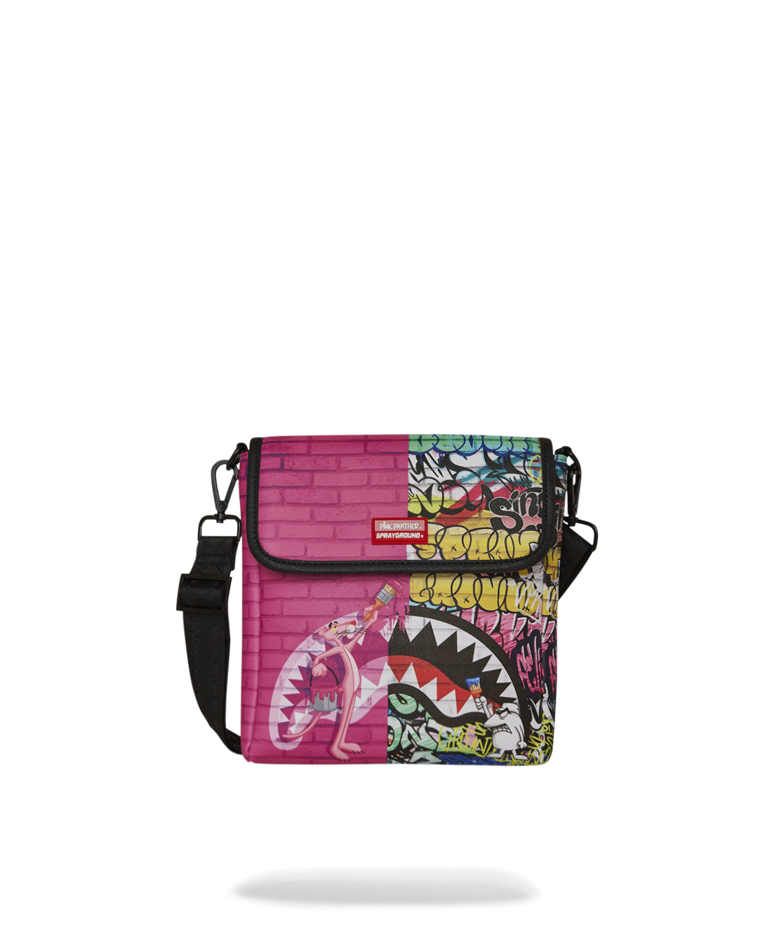 【Sprayground】PINK PANTHER メッセンジャーバッグ（限定） Sprayground Pink Panther Half Painted Sling Bag🔥New Black