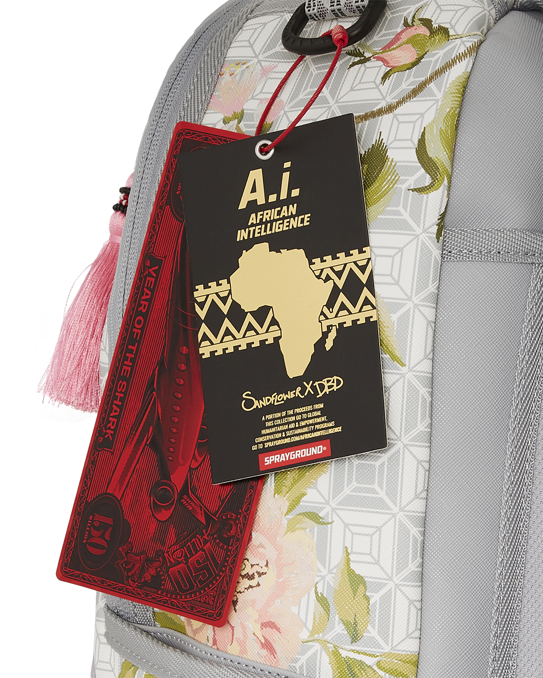 SPRAYGROUND® BACKPACK A.I. AFRICAN INTELLIGENCE ELEGANT ENERGY BACKPACK - SANDFLOWER COLLAB