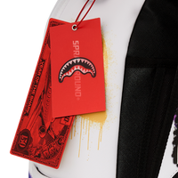 SPRAYGROUND® BACKPACK SHARK CENTRAL STENCILS WHITE DLXSV BACKPACK