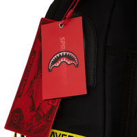 SPRAYGROUND® BACKPACK SHARK CENTRAL YELLOW TAPE DLX SATIN BACKPACK