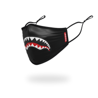 SPRAYGROUND® FASHION MASK ADULT SHARK LOGO (BLACK) FORM-FITTING FACE MASK