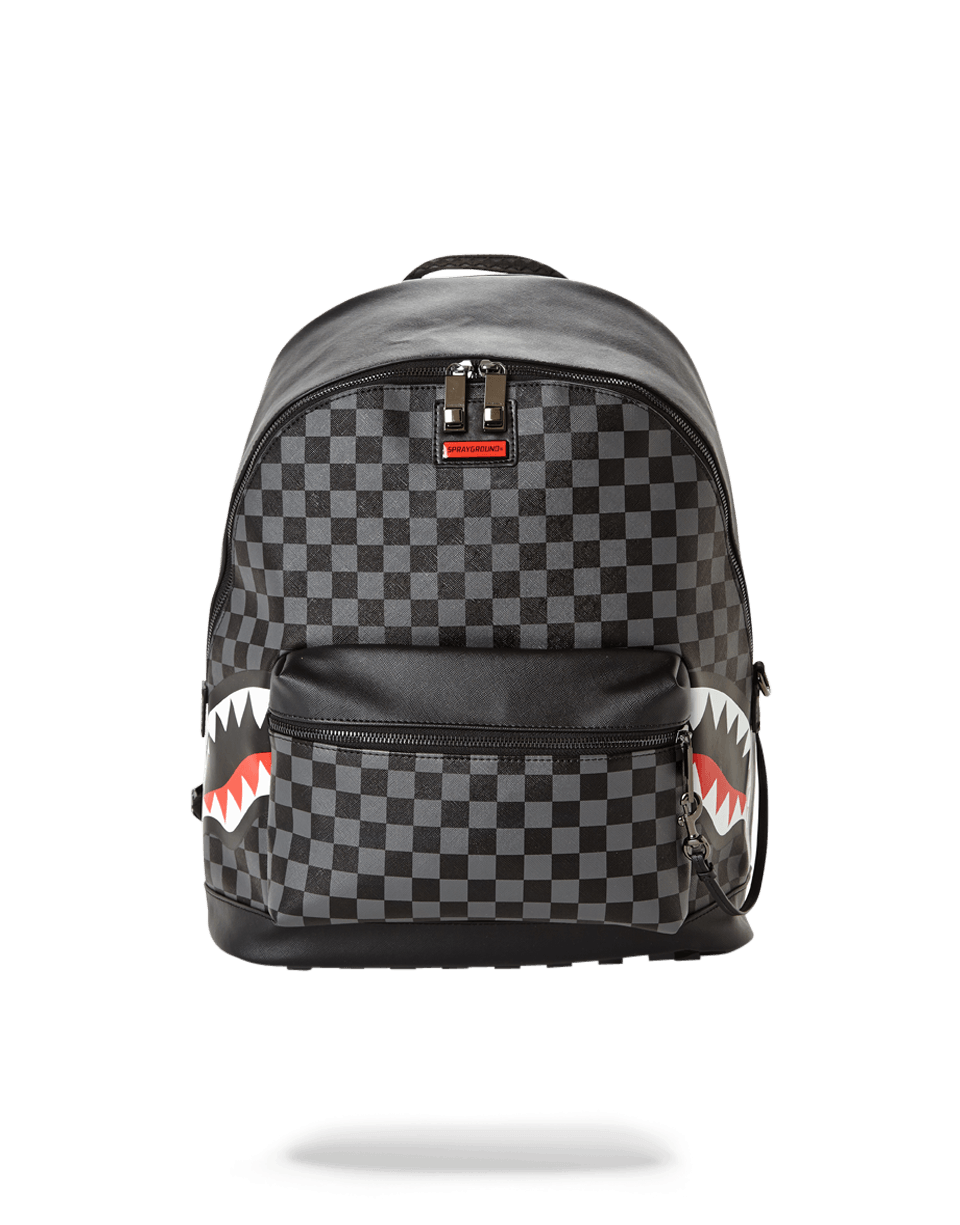 Sprayground Black Silver Shark In Paris Backpack Laptop Books Bag