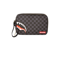 SPRAYGROUND® TOILETRY SHARKS IN PARIS (BLACK CHECKERED EDITION) TOILETRY AKA MONEY BAGS
