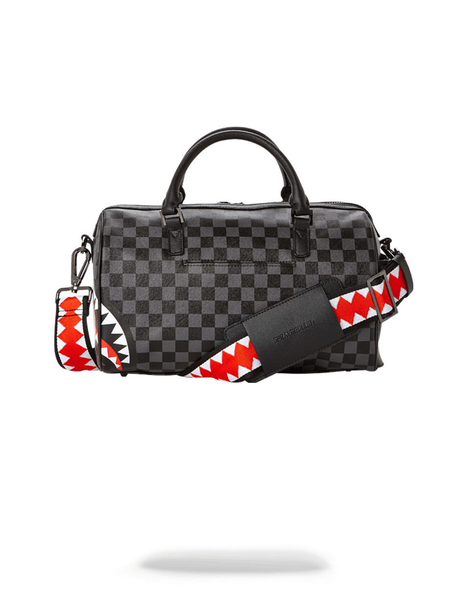 GREY CHECKERED SHARKS IN PARIS MINI DUFFLE – SPRAYGROUND®